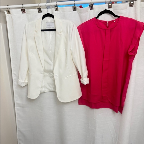 stradivarius White Blazer ✨ Two-Piece Power Pop Set – Size Large ✨ - Picture 5 of 16